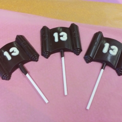 Gourmet Chocolate Bat Mitzvah 13 Scroll Lollipop Dark